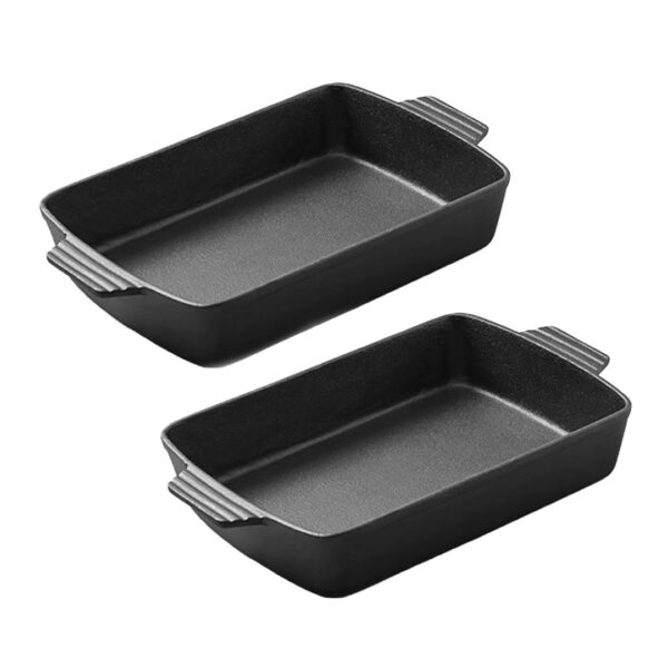SOGA 2X 38cm Cast Iron Rectangle Bread Cake Baking Dish Lasagna Roasting Pan, Home & Living, Kitchen & Dining, Cookware, Frying Pans, ,  - AU DEPOT 1