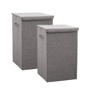 SOGA 2X Grey Large Collapsible Laundry Hamper Storage Box Foldable Canvas Basket Home Organiser Decor, Furniture, Storage & Shelving, Home Storage, , ,  - AU DEPOT 1