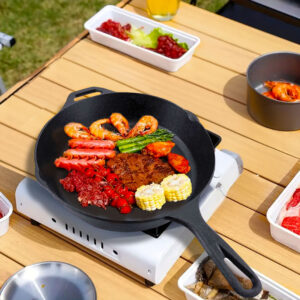 Buy SOGA 30cm Round Cast Iron Frying Pan Skillet Steak Sizzle Platter with Helper Handle Online - Home & Living - 2 - AU Depot Free Shipping