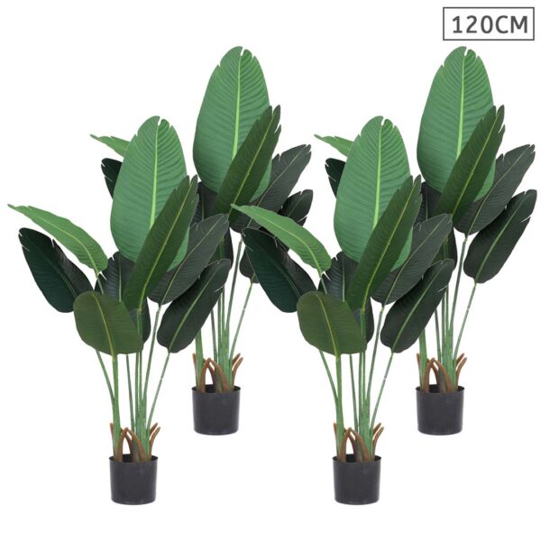 SOGA 4X 120cm Artificial Green Indoor Traveler Banana Fake Decoration Tree Flower Pot Plant, Home & Living, Home Decor, Artificial Plants, , ,  - AU DEPOT 1