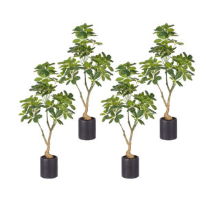 SOGA 4X 120cm Artificial Natural Green Schefflera Dwarf Umbrella Tree Fake Tropical Indoor Plant Home Office Decor, Home & Living, Home Decor, Artificial Plants, , ,  - AU DEPOT 1