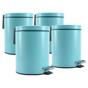 SOGA 4X 12L Foot Pedal Stainless Steel Rubbish Recycling Garbage Waste Trash Bin Round Blue, Home & Living, Kitchen & Dining, Kitchen Storage, Kitchen Bins, ,  - AU DEPOT 1