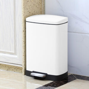 Buy SOGA 4X Foot Pedal Stainless Steel Rubbish Recycling Garbage Waste Trash Bin Rectangular Shape 12L White Online - Home & Living - 2 - AU Depot Free Shipping