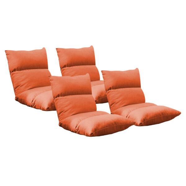 SOGA 4X Lounge Floor Recliner Adjustable Lazy Sofa Bed Folding Game Chair Orange, Furniture, Living Room Furniture, Occasional Chairs, , ,  - AU DEPOT 1