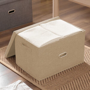 Buy SOGA Beige Super Large Foldable Canvas Storage Box Cube Clothes Basket Organiser Home Decorative Box Online - Furniture - 2 - AU Depot Free Shipping