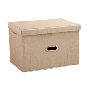 SOGA Beige Super Large Foldable Canvas Storage Box Cube Clothes Basket Organiser Home Decorative Box, Furniture, Storage & Shelving, Home Storage, , ,  - AU DEPOT 1