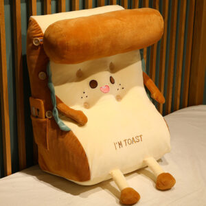 Buy SOGA Cute Face Toast Bread Wedge Cushion Stuffed Plush Cartoon Back Support Pillow Home Decor Online - Furniture - 2 - AU Depot Free Shipping