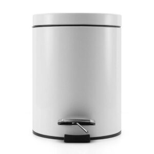 Buy SOGA Foot Pedal Stainless Steel Rubbish Recycling Garbage Waste Trash Bin Round 12L White Online - Home & Living - 2 - AU Depot Free Shipping