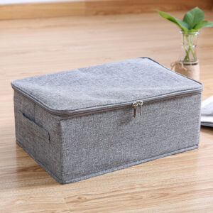 Buy SOGA Grey Small Portable Double Zipper Storage Box Moisture Proof Clothes Basket Foldable Home Organiser Online - Furniture - 2 - AU Depot Free Shipping