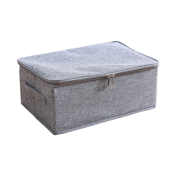 SOGA Grey Small Portable Double Zipper Storage Box Moisture Proof Clothes Basket Foldable Home Organiser, Furniture, Storage & Shelving, Home Storage, , ,  - AU DEPOT 1