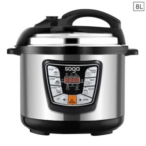 SOGA Stainless Steel Electric Pressure Cooker 8L Nonstick 1600W, Electronics & Appliances, Appliances, Small Kitchen Appliances, Benchtop Cooking, Slow Cookers & Pressure Cookers,  - AU DEPOT 1