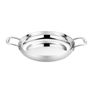 Soga 28cm Flat Base Seafood Dry Pot in Elegant Silver Finish with Durable for Kitchen Essential, home & living, kitchen & dining, cookware, casserole dishes, ,  - AU DEPOT 1