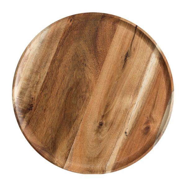 SOGA 25cm Brown Round Wooden Centerpiece Serving Tray Board Home Decor, Kitchenware, Table Top, Servingware, Servingware Platter, ,  - AU DEPOT 1