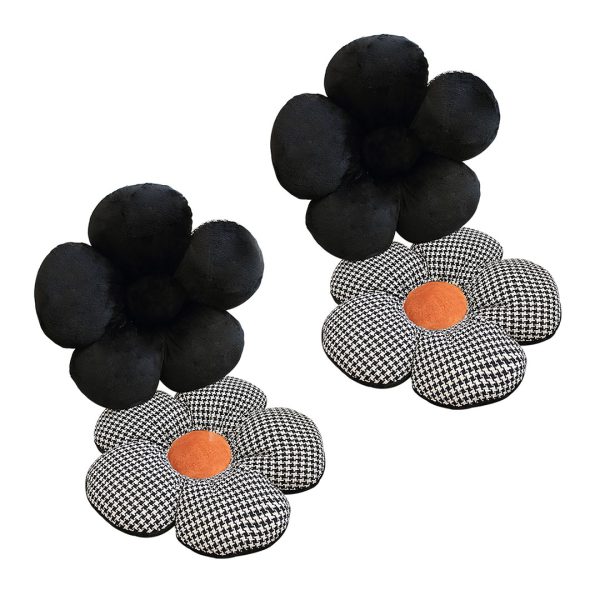 SOGA 2X Black Flower Cushion Shaped for Floor and Sitting Throw Pillow, Furniture, Living Room Furniture, Occasional Chairs, , ,  - AU DEPOT 1