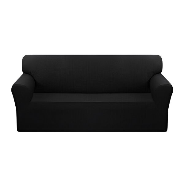 SOGA 3-Seater Black Sofa Cover Couch Protector High Stretch Lounge Slipcover Home Decor, Home & Living, Home Decor, Sofa Covers, , ,  - AU DEPOT 1