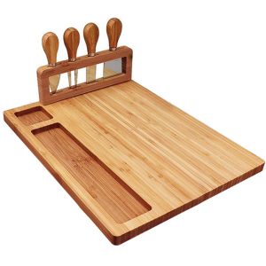 SOGA 36cm Brown Rectangular Wood Cheese Board Charcuterie Serving Tray with Knife Set Countertop Decor, Kitchenware, Table Top, Servingware, Servingware Platter, ,  - AU DEPOT 1