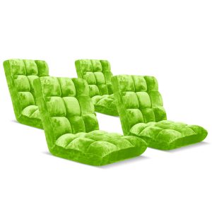 SOGA 4X Floor Recliner Folding Lounge Sofa Futon Couch Folding Chair Cushion Green, Furniture, Living Room Furniture, Occasional Chairs, , ,  - AU DEPOT 1