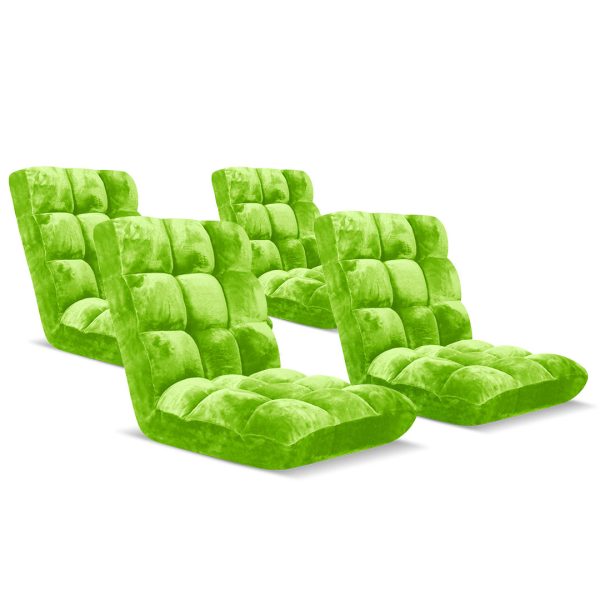 SOGA 4X Floor Recliner Folding Lounge Sofa Futon Couch Folding Chair Cushion Green, Furniture, Living Room Furniture, Occasional Chairs, , ,  - AU DEPOT 1