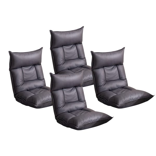SOGA 4X Grey Lounge Recliner Lazy Sofa Bed Tatami Cushion Collapsible Backrest Seat Home Office Decor, Furniture, Living Room Furniture, Occasional Chairs, , ,  - AU DEPOT 1