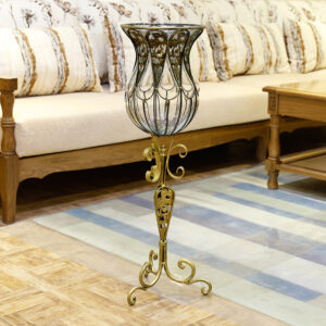 Buy SOGA 85cm European Clear Glass Floor Home Decor Flower Vase with Tall Metal Stand Online - Home & Living - 2 - AU Depot Free Shipping