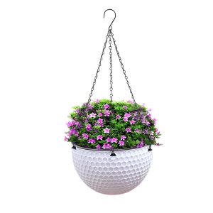 SOGA White Medium Hanging Resin Flower Pot Self Watering Basket Planter Outdoor Garden Decor, Home & Living, Home Decor, Indoor Pots, Planters and Plant Stands, , ,  - AU DEPOT 1