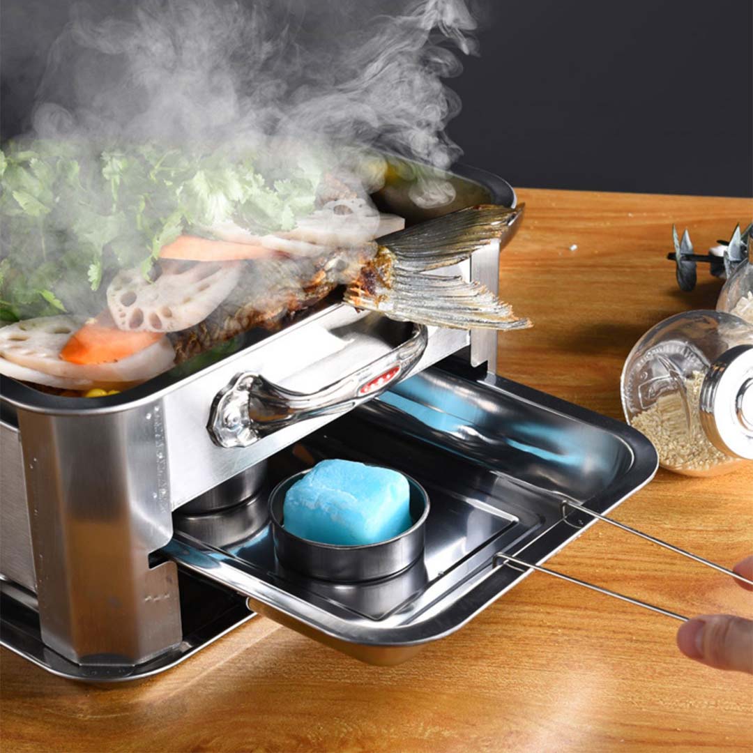4X 36CM Portable Stainless Steel Outdoor Chafing Dish BBQ Fish Stove Grill Plate - ChafingDishFish36cmX4 - Furniture - 2 - AU DEPOT SOGA Buy 4X 36CM Portable Stainless Steel Outdoor Chafing Dish BBQ Fish Stove Grill Plate Online - Furniture - 2 - AU Depot Free Shipping