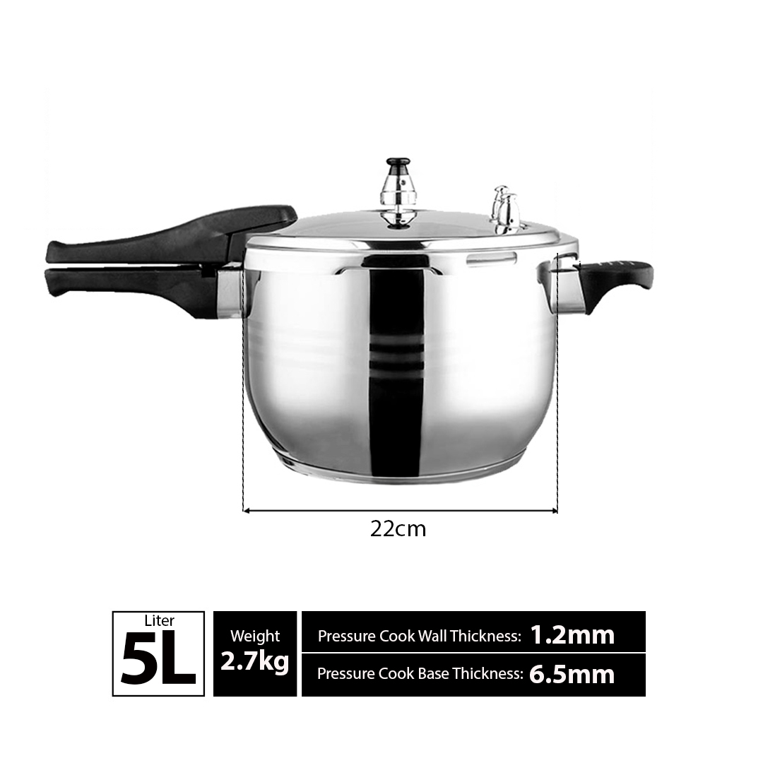 5L Commercial Grade Stainless Steel Pressure Cooker - StainlessSteelPressureCooker5L - Electronics & Appliances - 7 - AU DEPOT SOGA Buy 5L Commercial Grade Stainless Steel Pressure Cooker Online - Electronics & Appliances - 7 - AU Depot Free Shipping