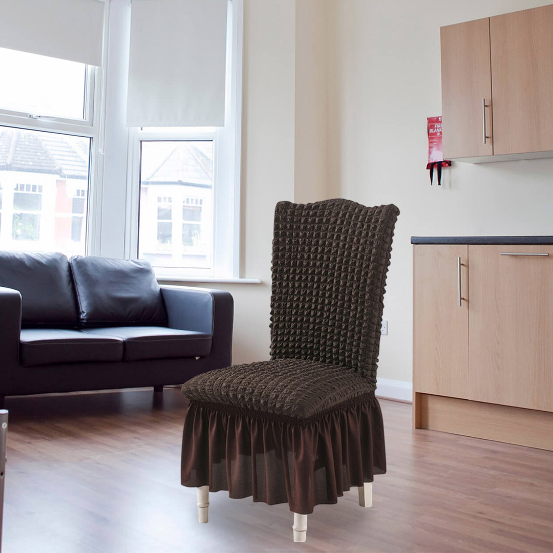 SOG 2X Coffee Chair Cover Seat Protector with Ruffle Skirt Stretch Slipcover Wedding Party Home Decor - Chaircov24DX2 - Home & Living - 3 - AU DEPOT SOGA Buy SOG 2X Coffee Chair Cover Seat Protector with Ruffle Skirt Stretch Slipcover Wedding Party Home Decor Online - Home & Living - 3 - AU Depot Free Shipping