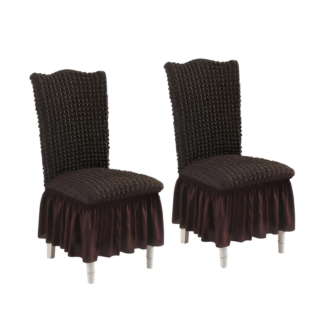 SOG 2X Coffee Chair Cover Seat Protector with Ruffle Skirt Stretch Slipcover Wedding Party Home Decor - - Chaircov24DX2 1 SOG 2X Coffee Chair Cover Seat Protector with Ruffle Skirt Stretch Slipcover Wedding Party Home Decor - AU DEPOT Buy SOG 2X Coffee Chair Cover Seat Protector with Ruffle Skirt Stretch Slipcover Wedding Party Home Decor Online - Home & Living - 1 - AU Depot Free Shipping