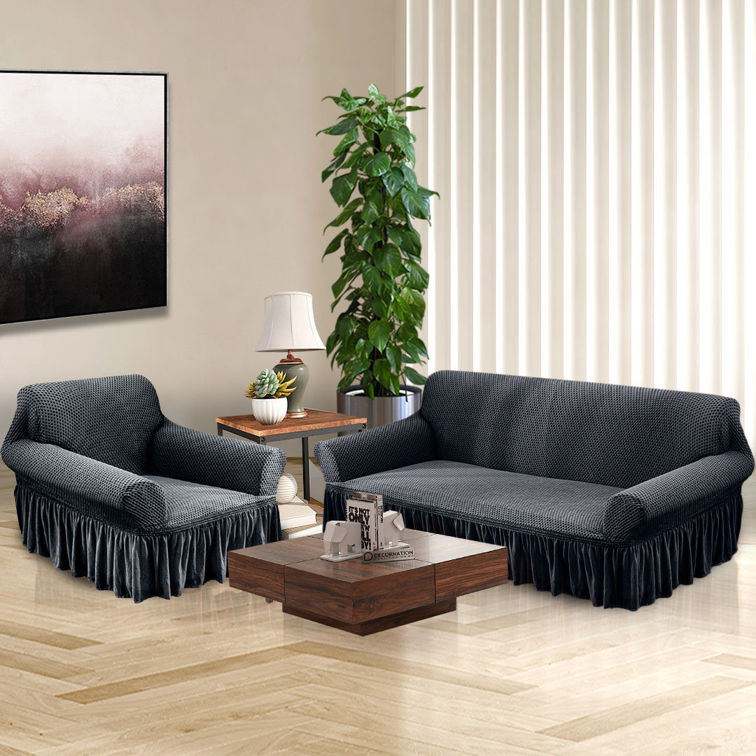 SOGA 1-Seater Dark Grey Sofa Cover with Ruffled Skirt Couch Protector High Stretch Lounge Slipcover Home Decor - SofaCov10 - Home & Living - 4 - AU DEPOT SOGA Buy SOGA 1-Seater Dark Grey Sofa Cover with Ruffled Skirt Couch Protector High Stretch Lounge Slipcover Home Decor Online - Home & Living - 4 - AU Depot Free Shipping