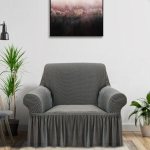 Buy SOGA 1-Seater Grey Sofa Cover with Ruffled Skirt Couch Protector High Stretch Lounge Slipcover Home Decor Online - Home & Living - 2 - AU Depot Free Shipping