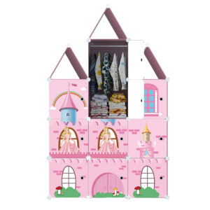 Buy SOGA 10 Cubes DIY Castle Print Portable Wardrobe Divide-Grid Modular Storage Organiser Foldable Closet Online - Home & Living - 1 - AU Depot Free Shipping