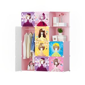 Buy SOGA 10 Cubes Princess Design Portable Wardrobe Divide-Grid Modular Storage Organiser Foldable Closet Online - Home & Living - 1 - AU Depot Free Shipping