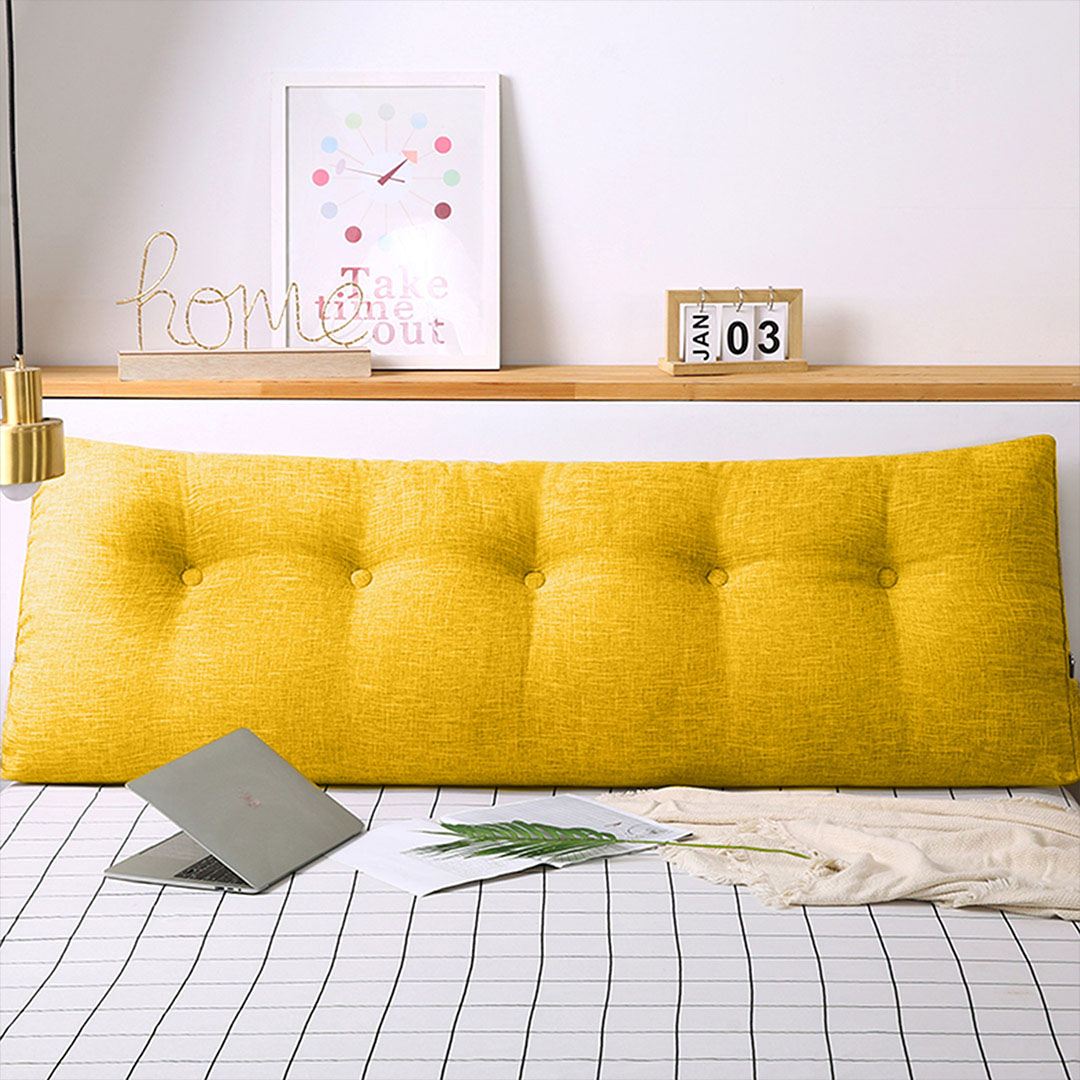 SOGA 100cm Yellow Triangular Wedge Bed Pillow Headboard Backrest Bedside Tatami Cushion Home Decor - Pillow3111 - Furniture - 2 - AU DEPOT SOGA Buy SOGA 100cm Yellow Triangular Wedge Bed Pillow Headboard Backrest Bedside Tatami Cushion Home Decor Online - Furniture - 2 - AU Depot Free Shipping