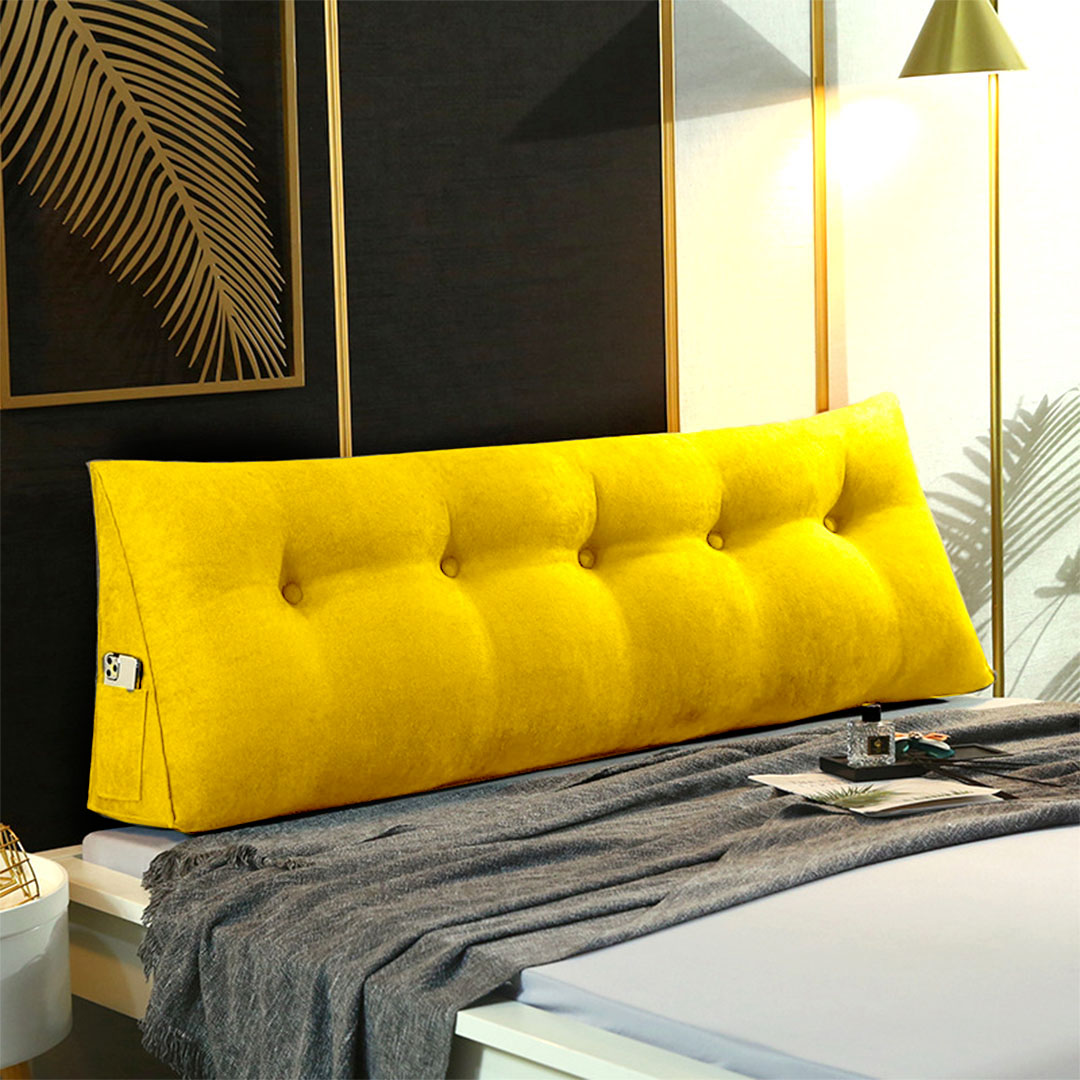 SOGA 100cm Yellow Triangular Wedge Bed Pillow Headboard Backrest Bedside Tatami Cushion Home Decor - Pillow3111 - Furniture - 9 - AU DEPOT SOGA Buy SOGA 100cm Yellow Triangular Wedge Bed Pillow Headboard Backrest Bedside Tatami Cushion Home Decor Online - Furniture - 9 - AU Depot Free Shipping