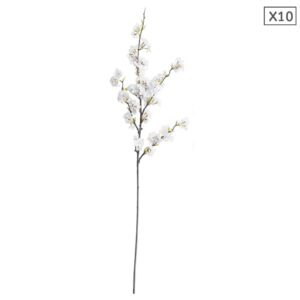 Buy SOGA 10X Artificial Silk Flower Fake Cherry Blossom Bouquet Table Decor White Online - Home & Living - 1 - AU Depot Free Shipping