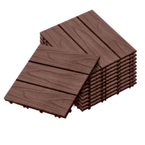 SOGA 11 pcs Dark Chocolate DIY Wooden Composite Decking Tiles Garden Outdoor Backyard Flooring Home Decor Deck5032 AU Depot Free Shipping SOGA 11 pcs Dark Chocolate DIY Wooden Composite Decking Tiles Garden Outdoor Backyard Flooring Home Decor - AU DEPOT
