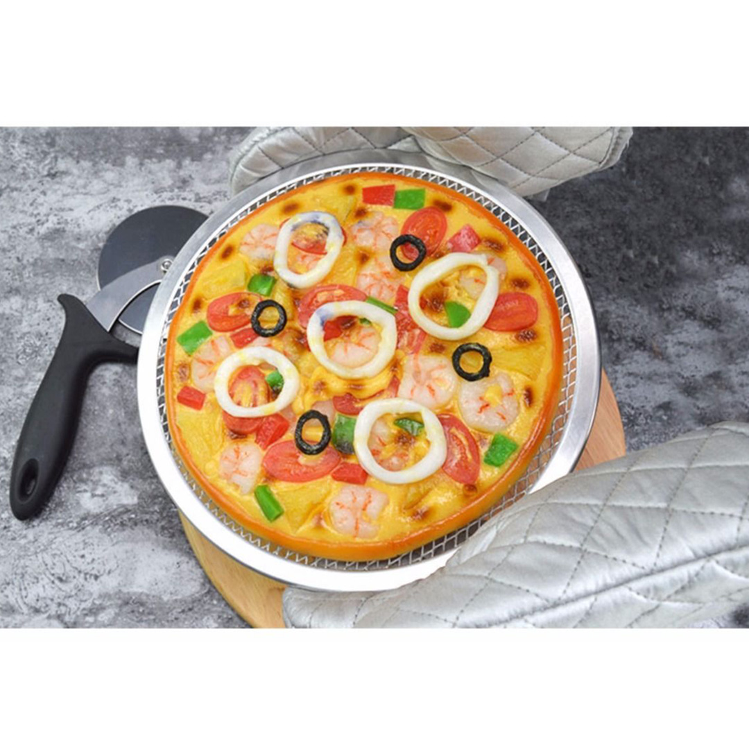 SOGA 12-inch Round Seamless Aluminium Nonstick Commercial Grade Pizza Screen Baking Pan - PizzaScreen11707 - Home & Living - 9 - AU DEPOT SOGA Buy SOGA 12-inch Round Seamless Aluminium Nonstick Commercial Grade Pizza Screen Baking Pan Online - Home & Living - 9 - AU Depot Free Shipping