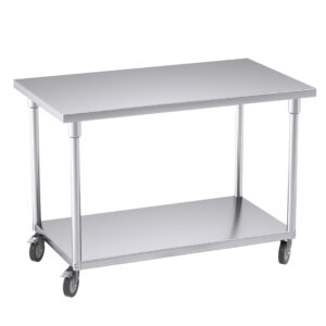 Buy SOGA 120cm Commercial Catering Kitchen Stainless Steel Prep Work Bench Table with Wheels Online - furniture > kitchen & dining room furniture > buffets, sideboards & kitchen islands - 1 - AU Depot Free Shipping