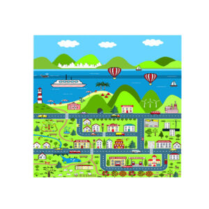 Buy SOGA 120cm Kids Rug Street Map Play Mat, Educational Baby Theme Park Area Rugs Online - Home & Living - 1 - AU Depot Free Shipping