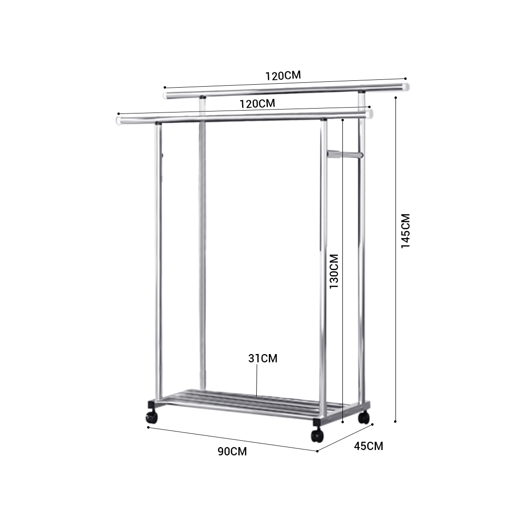 SOGA 120cm Stainless Steel Floor-Standing Clothes Rack - Durable and Space-Saving Laundry Organizer - BSXG2528 - Home & Living - 3 - AU DEPOT SOGA Buy SOGA 120cm Stainless Steel Floor-Standing Clothes Rack - Durable and Space-Saving Laundry Organizer Online - Home & Living - 3 - AU Depot Free Shipping