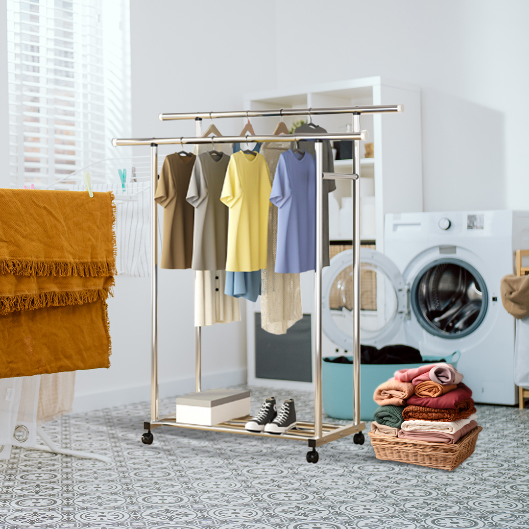 SOGA 120cm Stainless Steel Floor-Standing Clothes Rack - Durable and Space-Saving Laundry Organizer - BSXG2528 - Home & Living - 5 - AU DEPOT SOGA Buy SOGA 120cm Stainless Steel Floor-Standing Clothes Rack - Durable and Space-Saving Laundry Organizer Online - Home & Living - 5 - AU Depot Free Shipping