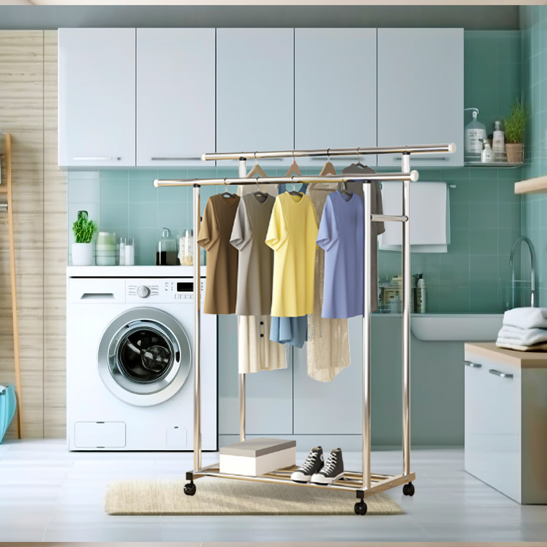 SOGA 120cm Stainless Steel Floor-Standing Clothes Rack - Durable and Space-Saving Laundry Organizer - BSXG2528 - Home & Living - 7 - AU DEPOT SOGA Buy SOGA 120cm Stainless Steel Floor-Standing Clothes Rack - Durable and Space-Saving Laundry Organizer Online - Home & Living - 7 - AU Depot Free Shipping