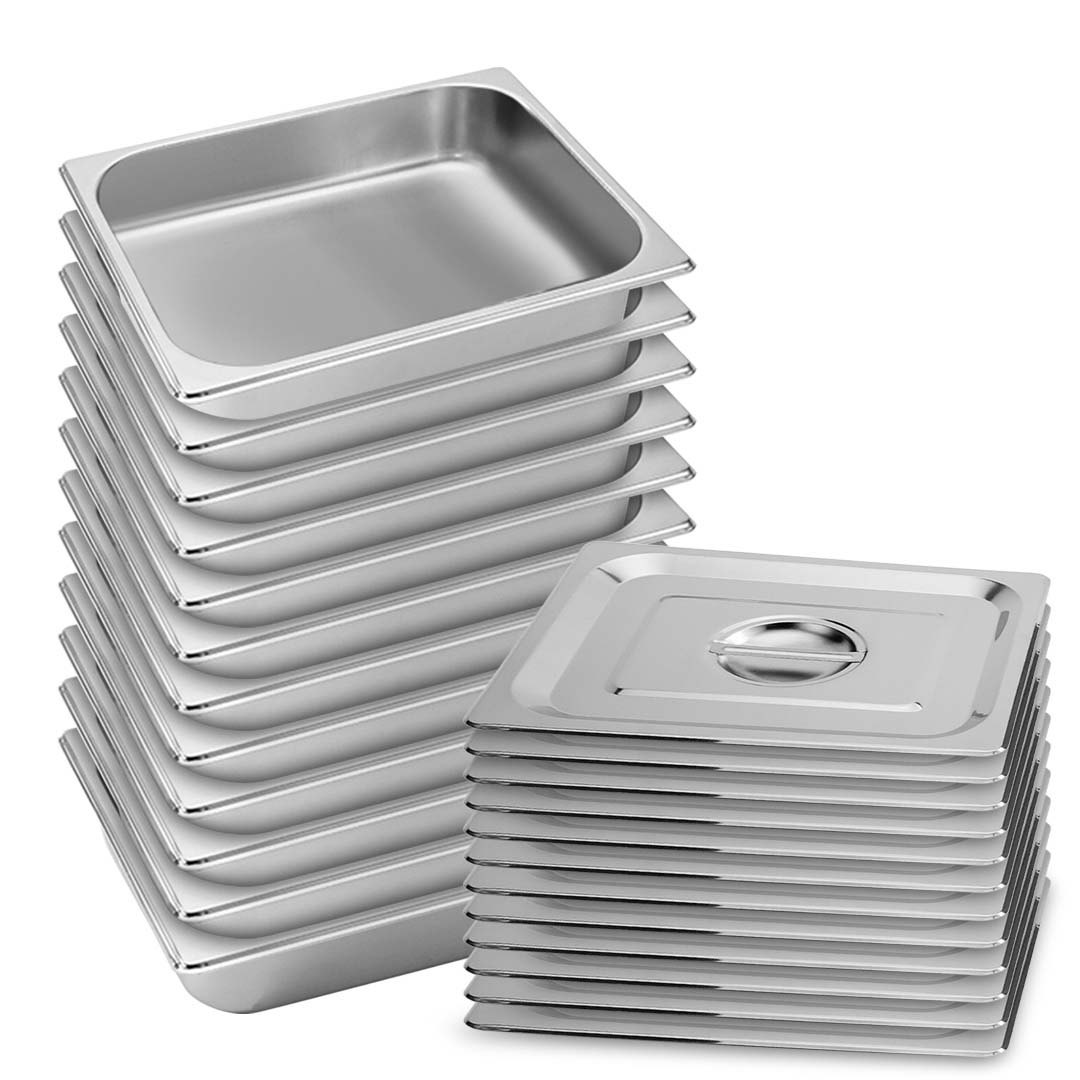 SOGA 12X Gastronorm GN Pan Full Size 1/2 GN Pan 6.5cm Deep Stainless Steel Tray with Lid - Baking Trays - GP5409wLidX12 1 SOGA 12X Gastronorm GN Pan Full Size 1/2 GN Pan 6.5cm Deep Stainless Steel Tray with Lid - AU DEPOT Buy SOGA 12X Gastronorm GN Pan Full Size 1/2 GN Pan 6.5cm Deep Stainless Steel Tray with Lid Online - Home & Living - 1 - AU Depot Free Shipping