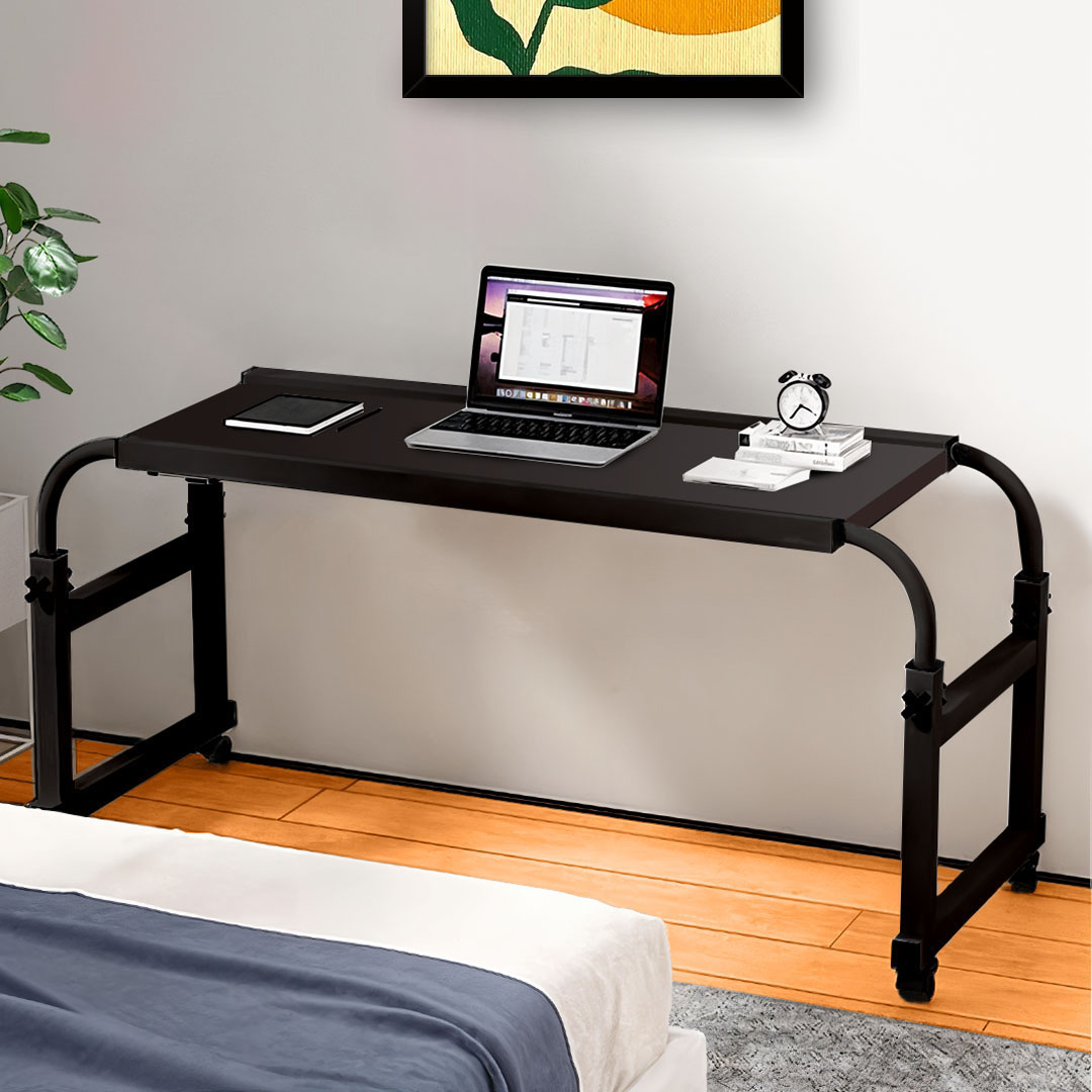 SOGA 140x45cm Black Cross Bed Movable Desk Table w/ Adjustable Length & Height - SideTab32 - Furniture - 4 - AU DEPOT SOGA Buy SOGA 140x45cm Black Cross Bed Movable Desk Table w/ Adjustable Length & Height Online - Furniture - 4 - AU Depot Free Shipping