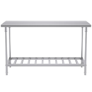 Buy SOGA 150*70*85cm Commercial Catering Kitchen Stainless Steel Prep Work Bench Online - furniture > kitchen & dining room furniture > buffets, sideboards & kitchen islands - 2 - AU Depot Free Shipping
