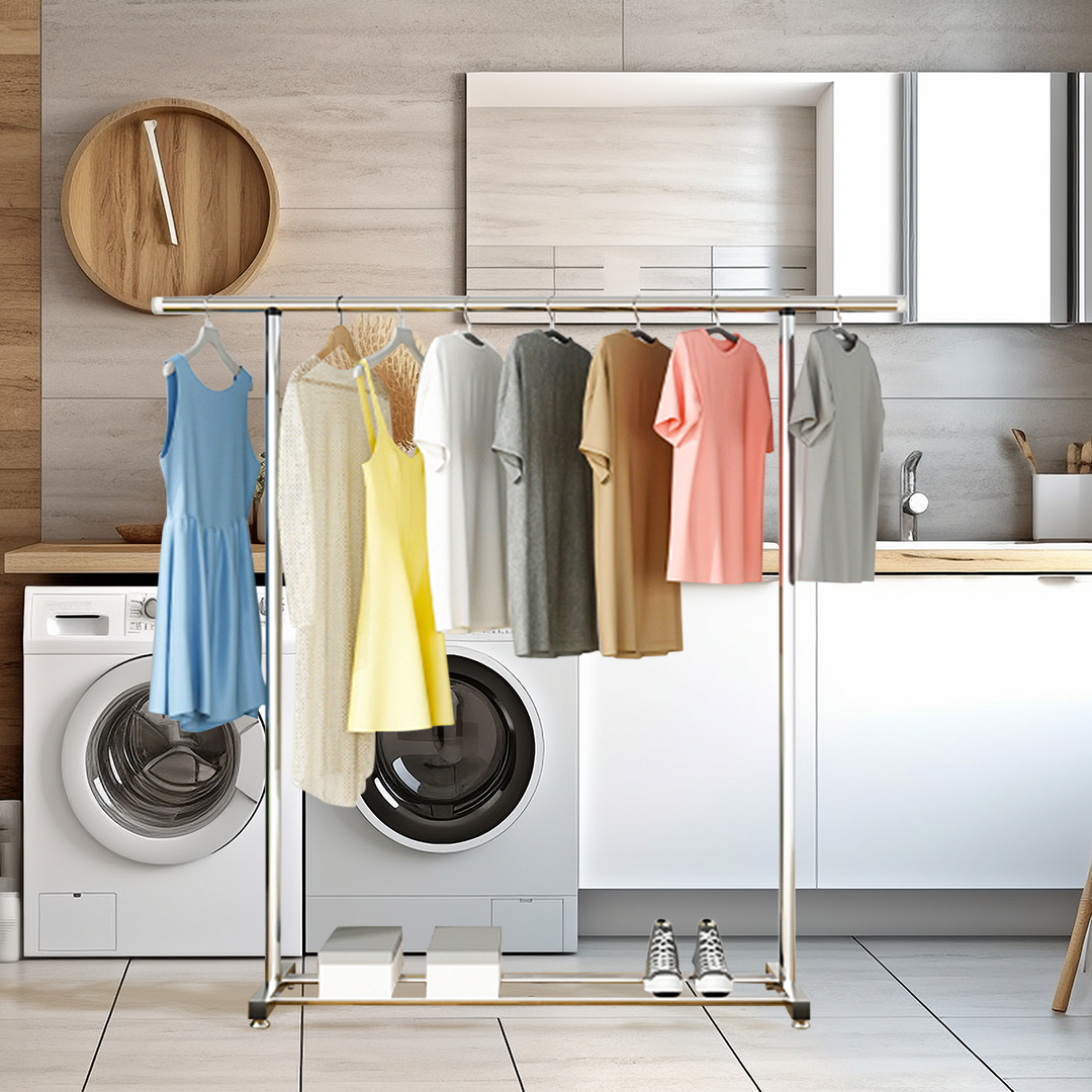 SOGA 150cm Stainless Steel Floor-Standing Clothes Rack - Durable and Space-Saving Laundry Organizer - BSXG2521 - Home & Living - 7 - AU DEPOT SOGA Buy SOGA 150cm Stainless Steel Floor-Standing Clothes Rack - Durable and Space-Saving Laundry Organizer Online - Home & Living - 7 - AU Depot Free Shipping