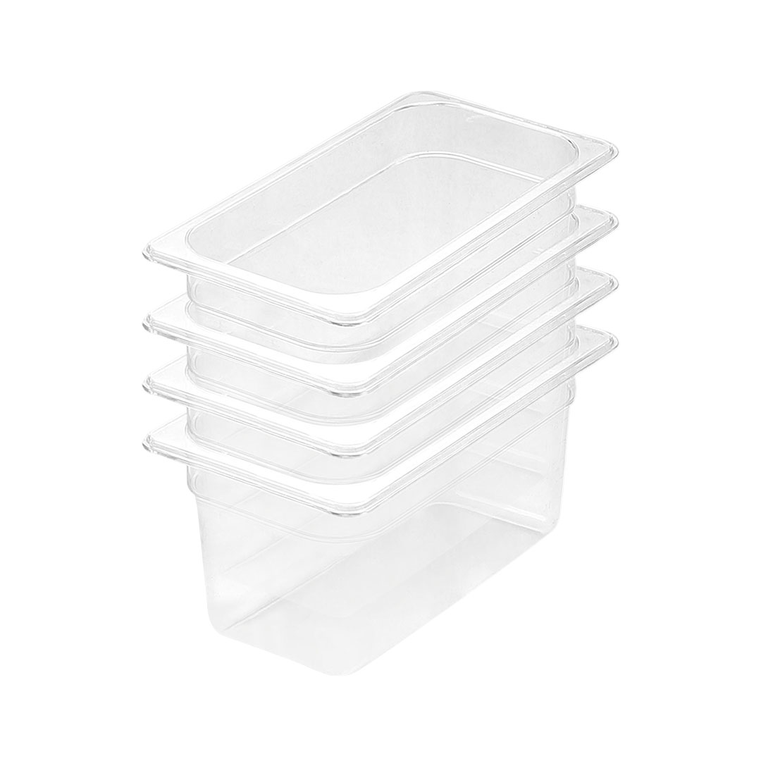 SOGA 150mm Clear Gastronorm GN Pan 1/3 Food Tray Storage Bundle of 4 - Baking Trays - VICPans1423X4 1 SOGA 150mm Clear Gastronorm GN Pan 1/3 Food Tray Storage Bundle of 4 - AU DEPOT Buy SOGA 150mm Clear Gastronorm GN Pan 1/3 Food Tray Storage Bundle of 4 Online - Home & Living - 1 - AU Depot Free Shipping
