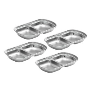 Buy SOGA 15cm Silver Sauce Pan with Two Compartments Divided Sauce Dish Kitchen Essential Online - home & living > kitchen & dining > cookware > saucepans - 1 - AU Depot Free Shipping