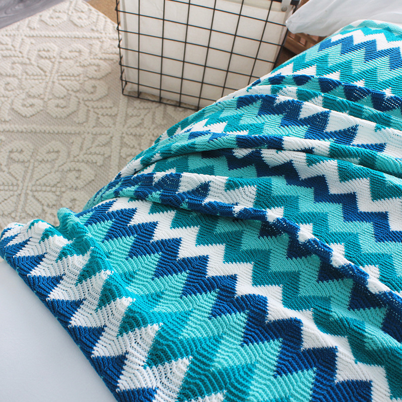 SOGA 170cm Blue Zigzag Striped Throw Blanket Acrylic Wave Knitted Fringed Woven Cover Couch Bed Sofa Home Decor - Blanket919 - Home - 3 - AU DEPOT SOGA Buy SOGA 170cm Blue Zigzag Striped Throw Blanket Acrylic Wave Knitted Fringed Woven Cover Couch Bed Sofa Home Decor Online - Home - 3 - AU Depot Free Shipping